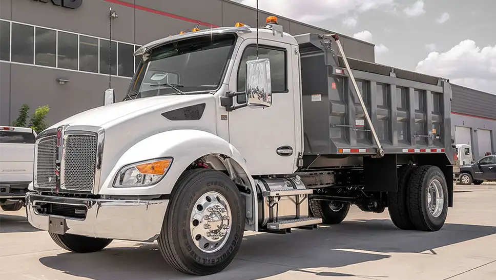 single-axle-dump-truck A Kenworth T380 single axle dump truck
