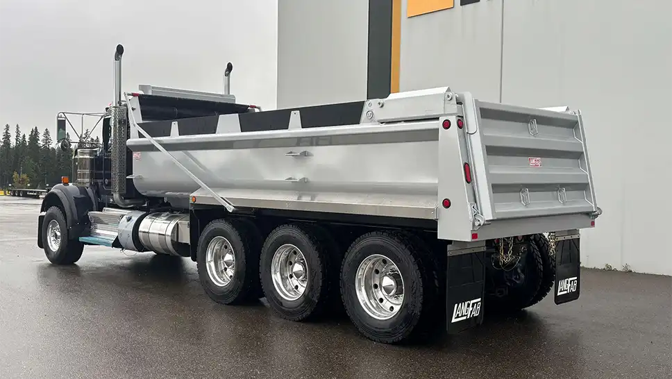 tri-axle-dump-truck A Kenworth W900 tri axle dump truck.