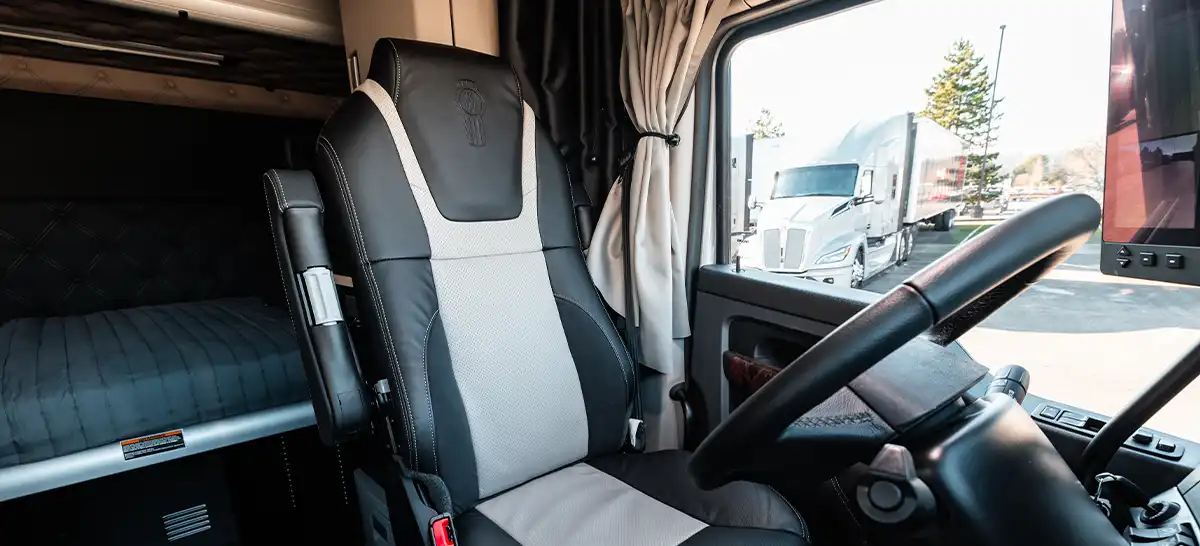 Kenworth T680 premium driver seat with leather trim